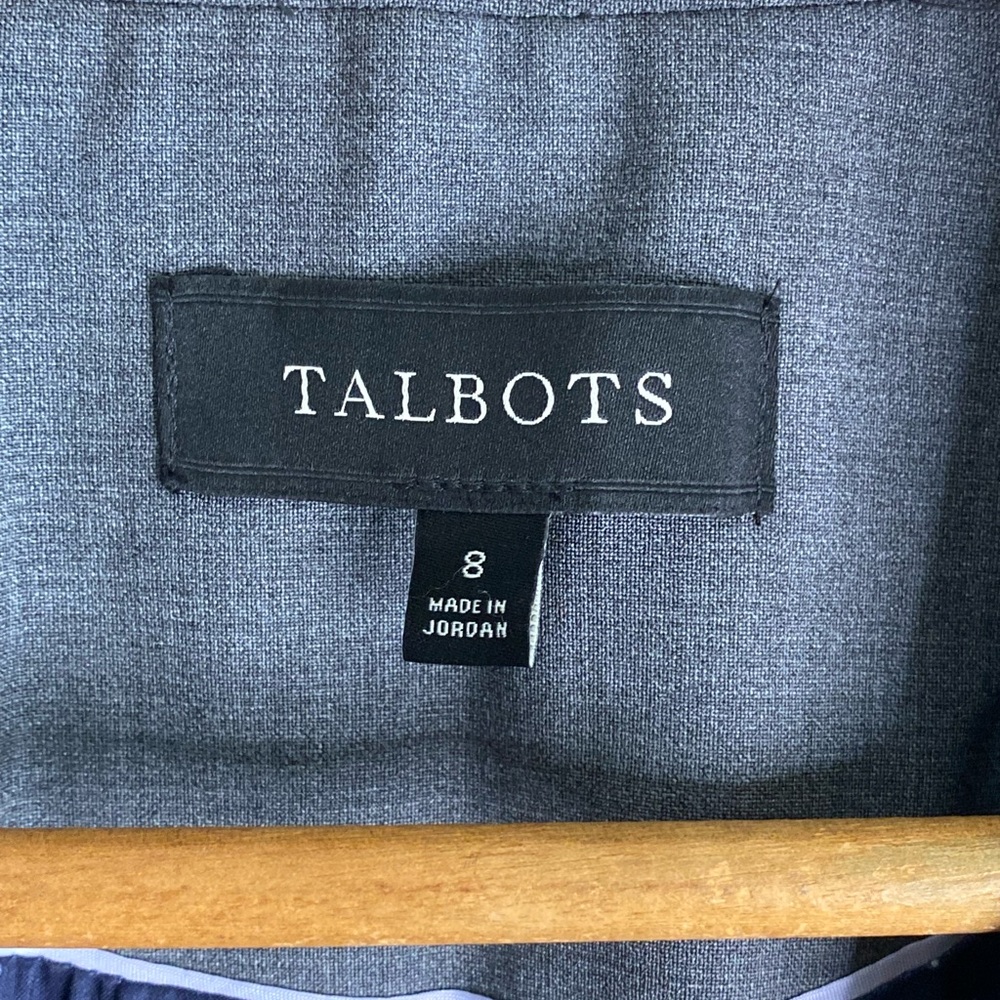 Talbots Gray Wool Collared Button Front Jacket Bl… - image 5